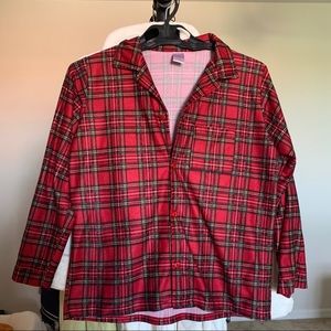 RED PLAID PJ TOP